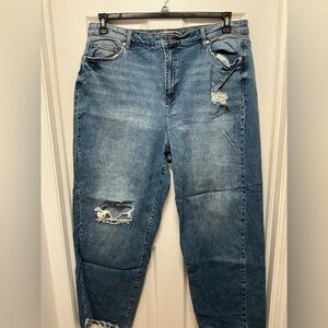 Eloquii Ripped Blue Jeans Plus Size 18, Inseam 30”